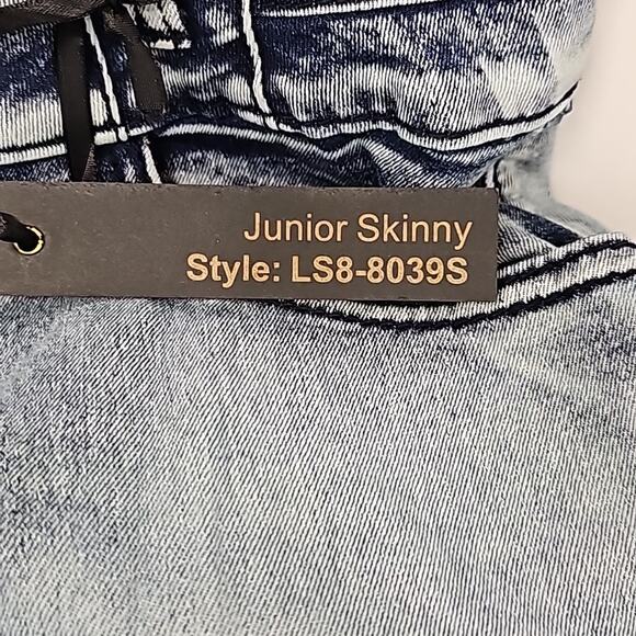 L'square Jeans Jr. Womens Acid Washed 2 Pocket Stretchy Skinny Jeans Sz 17 (NWT) - Picture 7 of 11